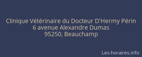 Clinique Vétérinaire du Docteur D'Hermy Périn