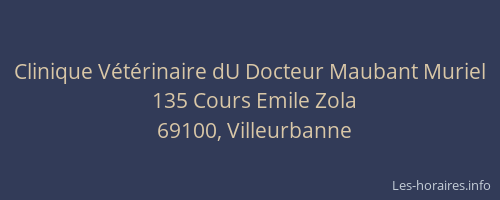 Clinique Vétérinaire dU Docteur Maubant Muriel
