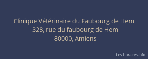Clinique Vétérinaire du Faubourg de Hem