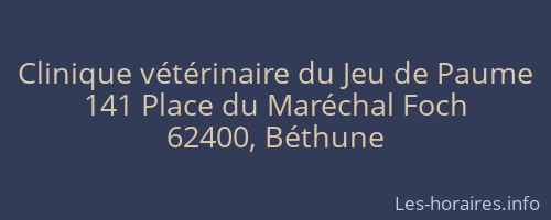 Clinique vétérinaire du Jeu de Paume