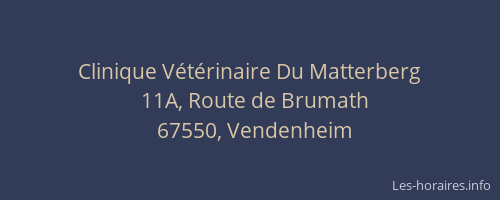 Clinique Vétérinaire Du Matterberg