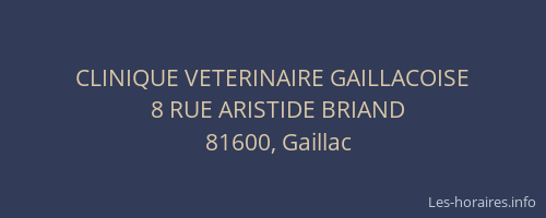 CLINIQUE VETERINAIRE GAILLACOISE