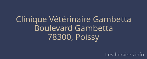 Clinique Vétérinaire Gambetta
