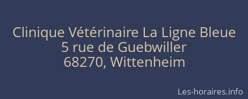 Clinique Vétérinaire La Ligne Bleue