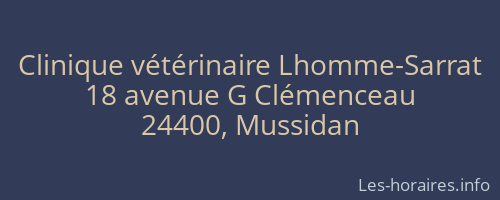 Clinique vétérinaire Lhomme-Sarrat