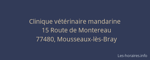 Clinique vétérinaire mandarine