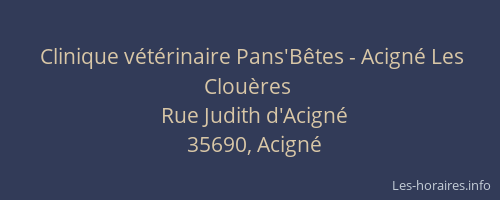 Clinique vétérinaire Pans'Bêtes - Acigné Les Clouères