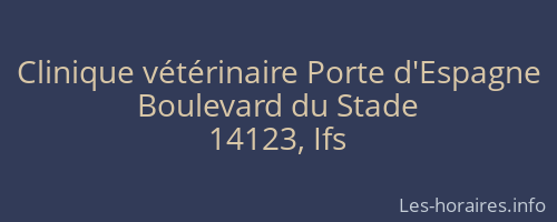 Clinique vétérinaire Porte d'Espagne