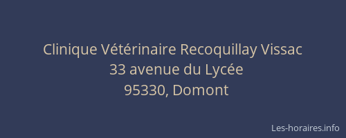 Clinique Vétérinaire Recoquillay Vissac