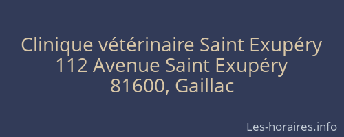Clinique vétérinaire Saint Exupéry