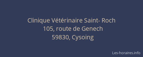 Clinique Vétérinaire Saint- Roch