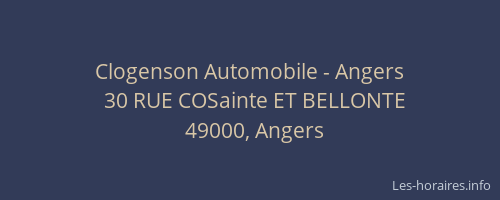 Clogenson Automobile - Angers