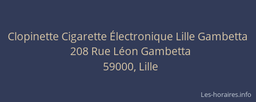 Clopinette Cigarette Électronique Lille Gambetta