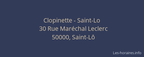 Clopinette - Saint-Lo