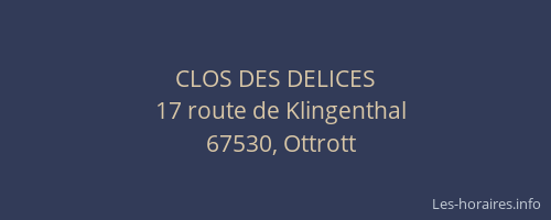 CLOS DES DELICES