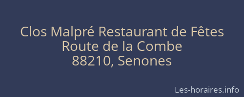 Clos Malpré Restaurant de Fêtes
