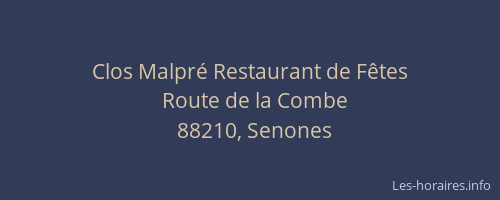 Clos Malpr&eacute; Restaurant de F&ecirc;tes