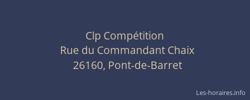 Clp Comp&eacute;tition