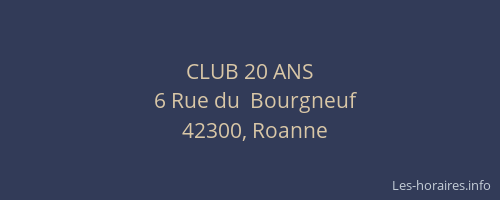 CLUB 20 ANS