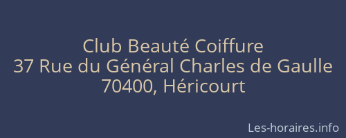 Club Beauté Coiffure