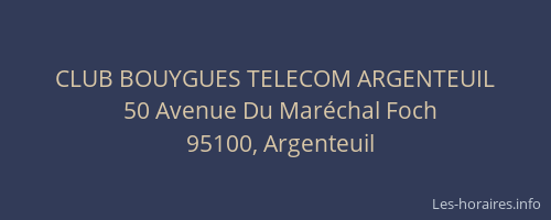 CLUB BOUYGUES TELECOM ARGENTEUIL