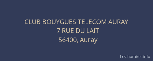 CLUB BOUYGUES TELECOM AURAY