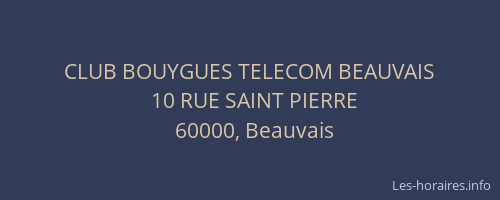 CLUB BOUYGUES TELECOM BEAUVAIS