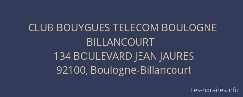 CLUB BOUYGUES TELECOM BOULOGNE BILLANCOURT