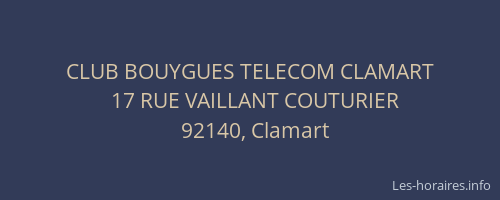 CLUB BOUYGUES TELECOM CLAMART