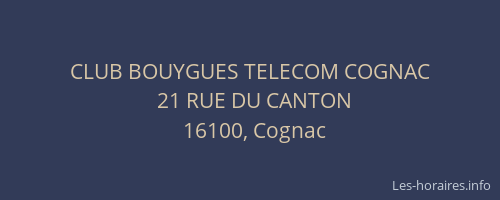 CLUB BOUYGUES TELECOM COGNAC