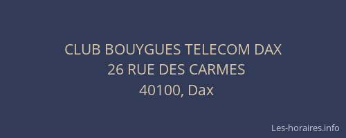 CLUB BOUYGUES TELECOM DAX