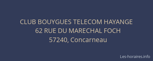 CLUB BOUYGUES TELECOM HAYANGE