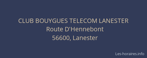 CLUB BOUYGUES TELECOM LANESTER