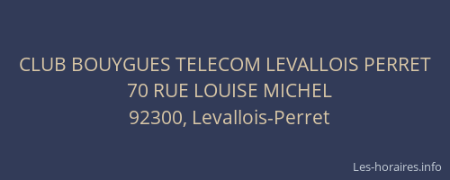 CLUB BOUYGUES TELECOM LEVALLOIS PERRET