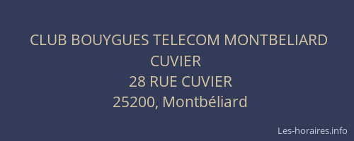 CLUB BOUYGUES TELECOM MONTBELIARD CUVIER