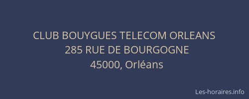CLUB BOUYGUES TELECOM ORLEANS