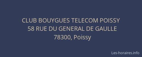 CLUB BOUYGUES TELECOM POISSY