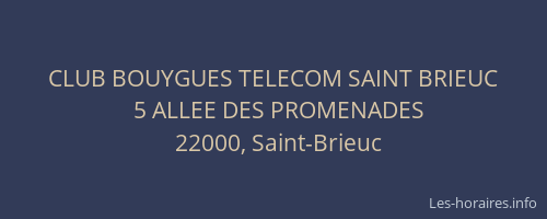 CLUB BOUYGUES TELECOM SAINT BRIEUC