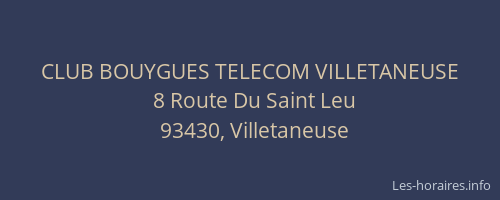 CLUB BOUYGUES TELECOM VILLETANEUSE