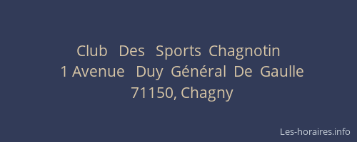 Club   Des   Sports  Chagnotin