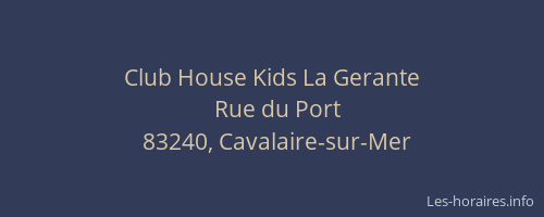 Club House Kids La Gerante
