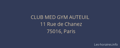 CLUB MED GYM AUTEUIL
