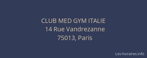 CLUB MED GYM ITALIE