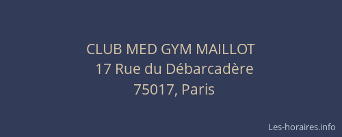 CLUB MED GYM MAILLOT