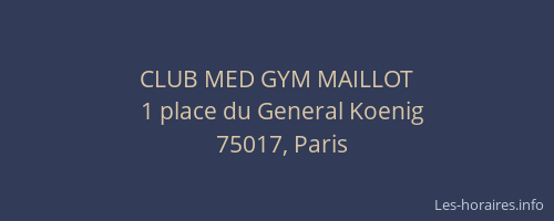 CLUB MED GYM MAILLOT
