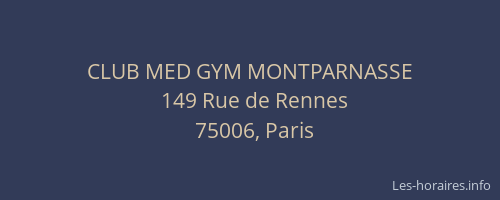 CLUB MED GYM MONTPARNASSE