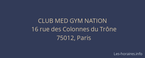 CLUB MED GYM NATION