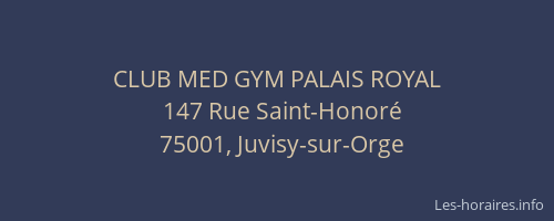 CLUB MED GYM PALAIS ROYAL