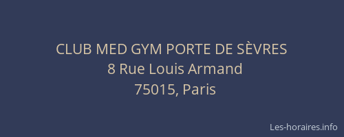 CLUB MED GYM PORTE DE SÈVRES