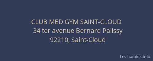CLUB MED GYM SAINT-CLOUD